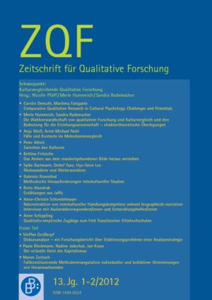ZQF 1+2-2012 | Kulturvergleichende Qualitative Forschung