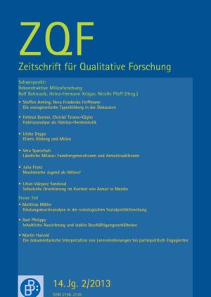 ZQF 2-2013 | Rekonstruktive Milieuforschung