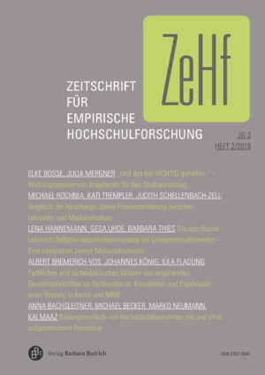 ZeHf – Zeitschrift für empirische Hochschulforschung 2-2019: Freie Beiträge
