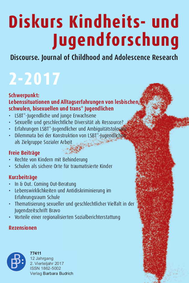 Diskurs 2-2017 | Lebenssituationen und Alltagserfahrungen von lesbischen, schwulen, bisexuellen und trans* Jugendlichen