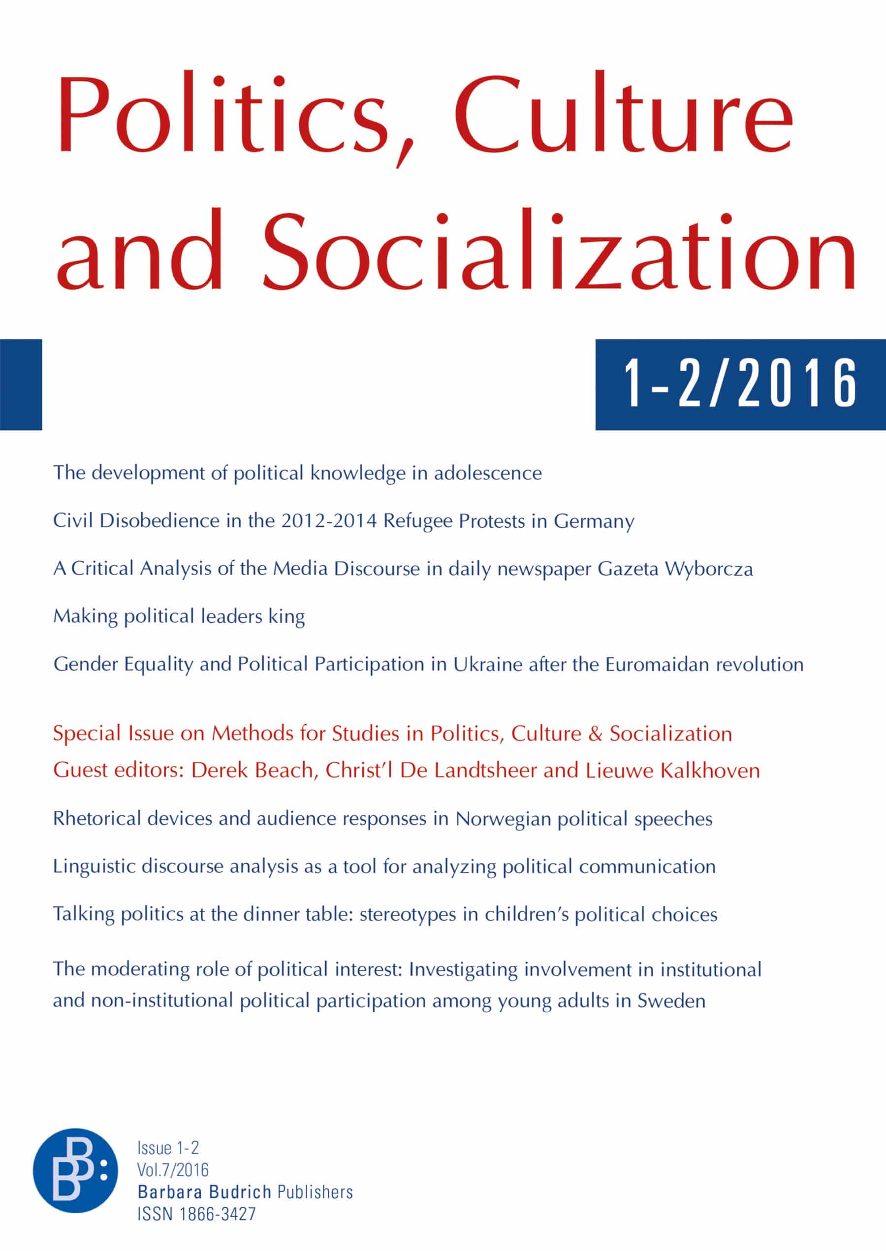 PCS 1+2-2016 | Methods for Studies in Politics, Culture & Socialization (I)