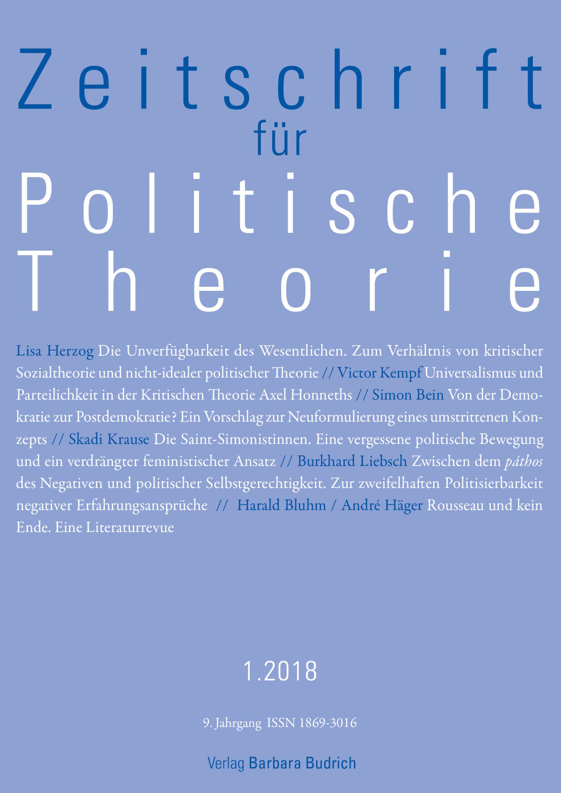 ZPTh 1-2018 | Freie Beiträge